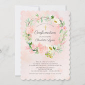 Chic & Elegant Blush Pink Floral Bestätigung Einladung (Vorderseite)