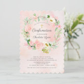 Chic & Elegant Blush Pink Floral Bestätigung Einladung (Stehend Vorderseite)