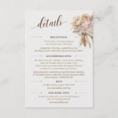 Chic Elegant Boho QR Code Blumenzettel Begleitkarte (Vorderseite)