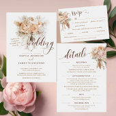 Chic Elegant Boho Stil Creamy Floral Wedding Einladung