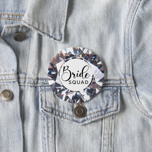 Chic Elegant BRIDE SQUAD Diamantskript Button (Beispiel)