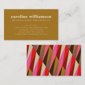 Chic Elegant Bright Gold Rosa und Braun Visitenkarte (Vorne/Hinten)