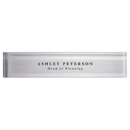 Chic Elegant Brushed Steel Namensplakette