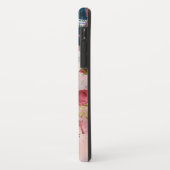 Chic Elegant Burgundy Pink Navy Blumenname Case-Mate iPhone Hülle (Hinten/Links)