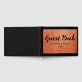 Chic Elegant Burnt Orange Black Name Date Gästebuch (Voll)