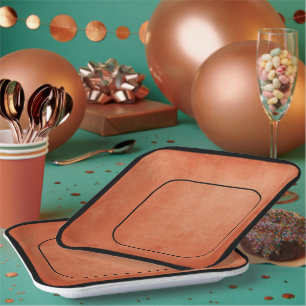 Chic Elegant Burnt Orange Black Pappteller