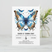 Chic Elegant Butterfly Boy Geburtstag Einladung (Stehend Vorderseite)