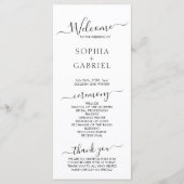 Chic Elegant Calligraphy Script Hochzeitsfeier Programm (Vorderseite)