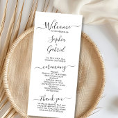 Chic Elegant Calligraphy Script Hochzeitsfeier Programm