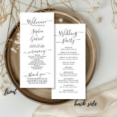 Chic Elegant Calligraphy Script Hochzeitsfeier Programm