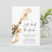 Chic Elegant Champagne Toast Brautparty Einladung (Stehend Vorderseite)