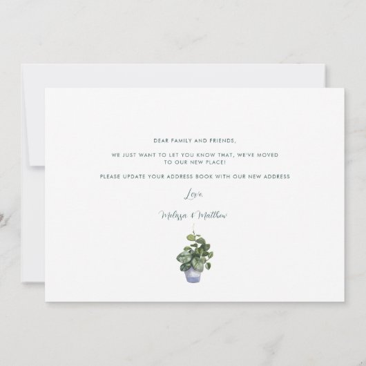 Chic Elegant Change of Address Moving Ankündigung (Rückseite)
