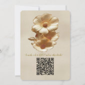 Chic, Elegant Creams & Leder Blume-Look Einladung (Rückseite)