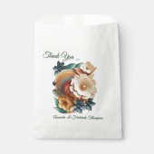 Chic, Elegant Creams & Leder Blume-Look Geschenktütchen (Vorderseite)