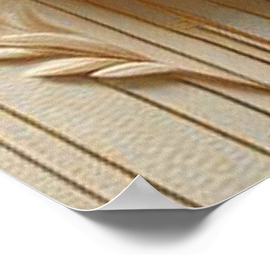 Chic, Elegant Creams & Leder Blume-Look Poster (Ecke)