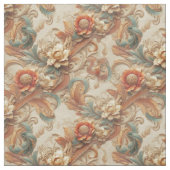 Chic, Elegant Creams & Leder Blume-Look Stoff (Muster)