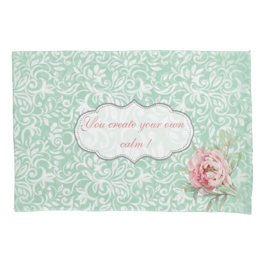 Chic Elegant Damask, Rose, Motivierend Nachricht Kissenbezug (Vorderseite)