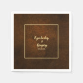 Chic Elegant Dark Brown Textured Serviette (Vorderseite)