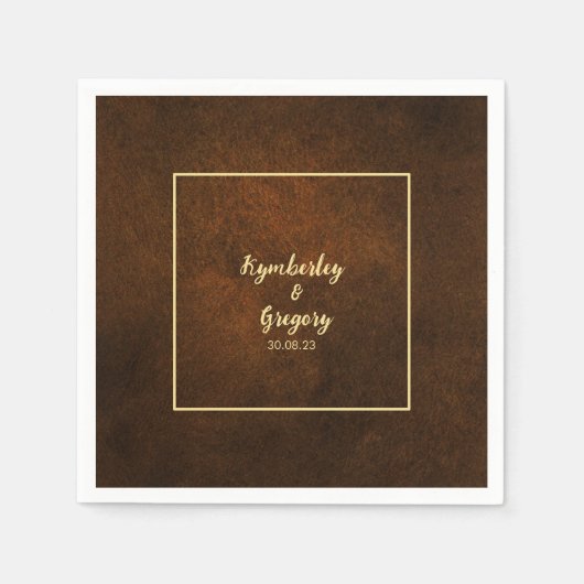 Chic Elegant Dark Brown Textured Serviette (Vorderseite)