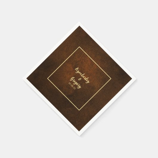 Chic Elegant Dark Brown Textured Serviette (Ecke)