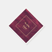 Chic Elegant Dark Burgund Wasserfarben Stil Serviette (Ecke)
