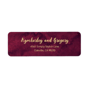 Chic Elegant Dark Burgundy Watercolor Gold Akzent
