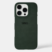 Chic Elegant Dark Green Individuelle Name Masculin Case-Mate iPhone Hülle (Rückseite)