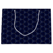 Chic & Elegant Dark Indigo Navy Hexagon Weihnachte Große Geschenktüte (Vorderseite)