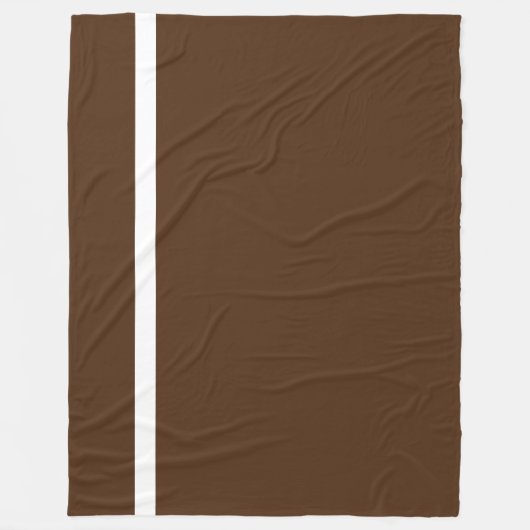 Chic Elegant Deep Cocoa Brown Sporty White Strip Fleecedecke (Vorderseite)