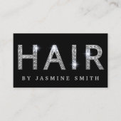 Chic Elegant Diamond Silver Friseurin Visitenkarte (Vorderseite)