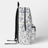 Chic Elegant Dusty Blue Ivory Leopard Print Cool Bedruckter Rucksack (Links)