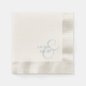 Chic & Elegant Dusty Blue Script Wedding Serviette (Vorderseite)