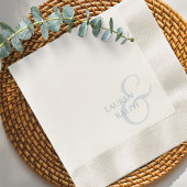 Chic & Elegant Dusty Blue Script Wedding Serviette