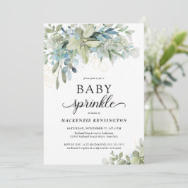 Chic Elegant Eucalyptus Greenery Baby Sprinkle Einladung