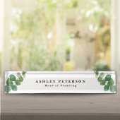 Chic Elegant Eukalyptus-Blätter Namensplakette