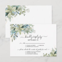 Chic Elegant Eukalyptus Greenerity Wedding RSVP