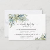 Chic Elegant Eukalyptus Greenerity Wedding RSVP Karte (Vorderseite)