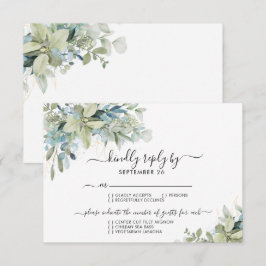 Chic Elegant Eukalyptus Greenerity Wedding RSVP Karte