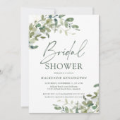 Chic Elegant Eukalyptus Greenery Brautparty Einladung (Vorderseite)