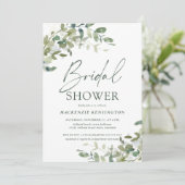 Chic Elegant Eukalyptus Greenery Brautparty Einladung (Stehend Vorderseite)