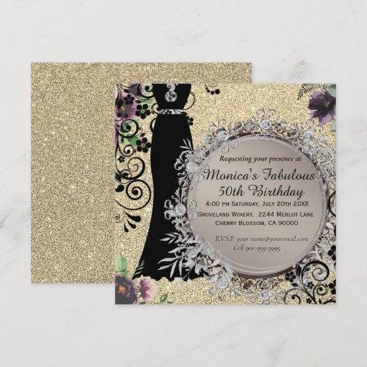 Chic Elegant Fabulous 50. Geburtstag (Vorne/Hinten)