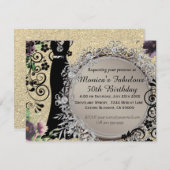 Chic Elegant Fabulous 50. Geburtstag Ankündigung (Vorne/Hinten)