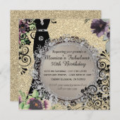 Chic Elegant Fabulous 50. Geburtstag Einladung (Vorne/Hinten)