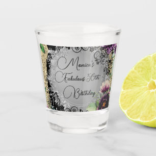 Chic Elegant Fabulous 50. Geburtstag individuell a Schnapsglas