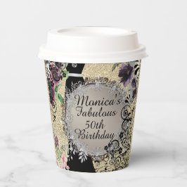 Chic Elegant Fabulous 50. Geburtstag Pappbecher