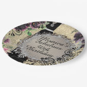 Chic Elegant Fabulous 50. Geburtstag Pappteller (Schrägansicht)