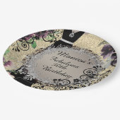 Chic Elegant Fabulous 50. Geburtstag Personalisier Pappteller (Schrägansicht)