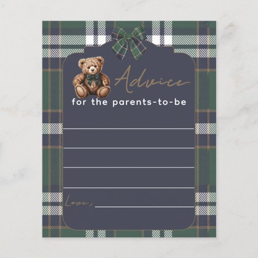 Chic Elegant Fancy Bear R.L. theme parents advice (Vorderseite)