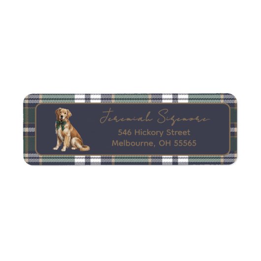 Chic Elegant Fancy Dog theme return address label (Vorne)