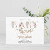 Chic Elegant Floral Baby Shower Einladung (Stehend Vorderseite)